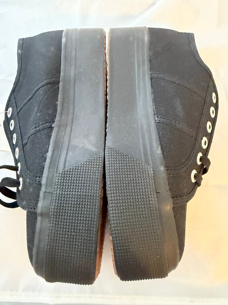 Superga 2790 Platform Sneakers, All Black Canvas Size Women 8, Men 6.5 Nib — image 3 of 8